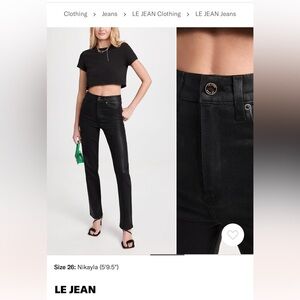 LE JEAN Sabine Women's High Rise Black Jeans size 27 NWOT